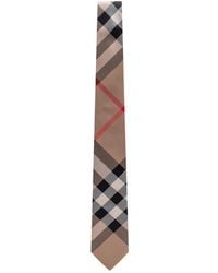 Burberry - Accessoires ,Check Zijden Stropdas - Lyst