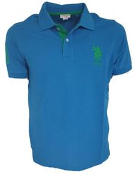 U.S. POLO ASSN. - Tops ,Blauw ,Katoen Katoenen T-Shirt Met Logo - Lyst