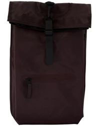 Rains - Bordeauxrode Rolltop Rugzak Met Verstelbare Banden - Lyst