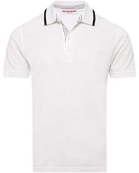 Orlebar Brown - Tops ,Wit ,Katoen Klassieke Tipping Polo Shirt Wit - Lyst
