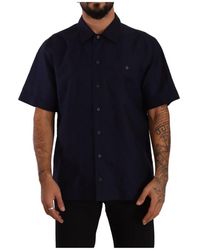 Dolce & Gabbana - Marineblauw Overhemd Met Korte Mouwen En Knoopsluiting - Lyst
