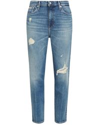Calvin Klein - Blaue mom fit tapered leg jeans - Lyst