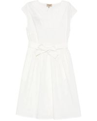 Woolrich - Kleedjes ,Wit ,Katoen Bow Midi Jurk - Lyst