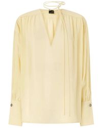 Pinko - Overhemden ,Geel ,Katoen Asola Blouse - Lyst