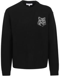 Maison Kitsuné - Fox Head Intarsia Merino Jumper - Lyst