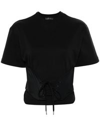 Mugler - Schwarzes korsett-stil t-shirt - Lyst