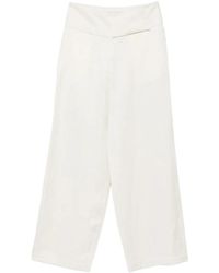 Alysi - Broeken ,Wit ,Linnen Wijde Broek - Lyst