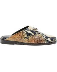 McQueen - Flache Sandalen Mit Schlangenmuster Und Hardware - Lyst