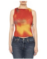 Thinking Mu - Flowers Pleated Dora Top - Lyst
