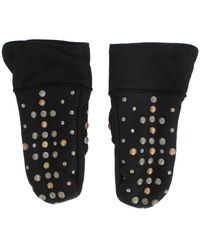 Dolce & Gabbana - Guanti in shearling con borchie - nero - Lyst