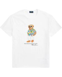 Ralph Lauren - T-shirt e polo bianchi con polo bear graphic - Lyst