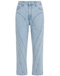 Mugler - Jeans ,Blauw ,Katoen Lichtblauwe Katoenen Jeans - Lyst