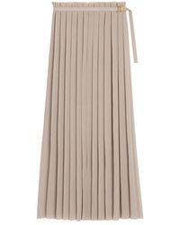 Ami Paris - Geplooide Midi Rok Met Riemdetail - Lyst