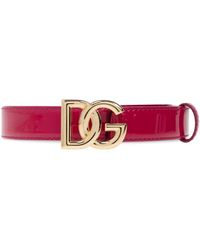 Dolce & Gabbana - Cinturón de cuero con logotipo - Lyst