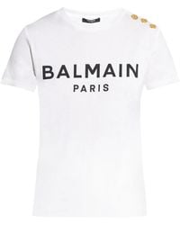 Balmain - Flocked Paris T-shirt - Lyst