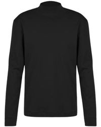 DRYKORN - Schwarzes Langarm-T-Shirt Mit Kragen - Lyst