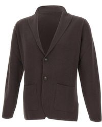 FILIPPO DE LAURENTIIS - Truien & Vesten ,Bruin ,Wol Milano Rib Double-Breasted Blazer - Lyst