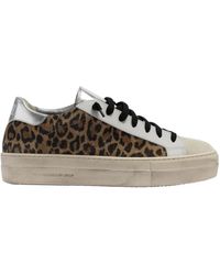 P448 - Schoenen ,Veelkleurig ,Suède Leopard/ Platform Sneakers - Lyst
