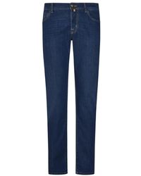 Jacob Cohen - Slim-fit blaue denim jeans mit einstecktuch - Lyst