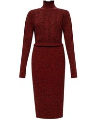 KENZO Branded Band Collar Dress - Rood