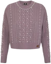 Elisabetta Franchi - Round-neck knitwear - Lyst