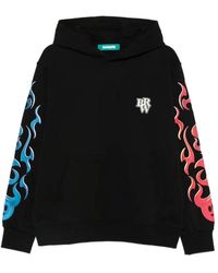 Barrow - Hoodies & Sweatvesten ,Zwart ,Katoen Felpa Con Stampa Cappuccio Logo - Lyst