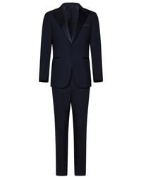 Low Brand - Abito tuxedo in lana tropicale blu - Lyst