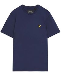 Lyle & Scott - Tops ,Blauw ,Katoen Plain T-Shirt - Lyst