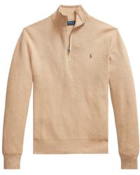 Ralph Lauren - Truien & Vesten ,Bruin ,Katoen Half Zip Sweater - Lyst