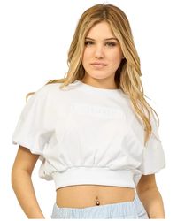 Jijil - Weiße crop baumwoll-t-shirt mit logo - Lyst