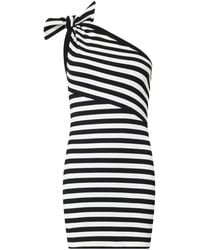 Patou - Kleedjes ,Veelkleurig ,Katoen Eén-Schouder Stretch Katoenen Jurk - Lyst
