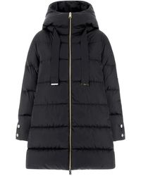 Herno - Jassen ,Zwart ,Katoen A-Shape Satin Down Jacket - Lyst
