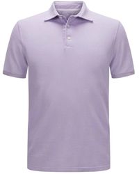 Fedeli - Tops ,Paars ,Katoen Kort Mouw Lavendel Polo Shirt - Lyst