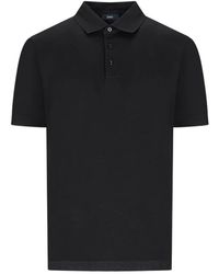 Herno - Tops ,Zwart ,Katoen Polo Shirt Met Jersey Knit Effect - Lyst
