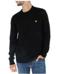 Lyle & Scott - Schwarzer strick rundhals pullover - Lyst