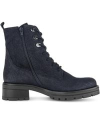 Gabor - Eleganter leder knöchelstiefel - blau - Lyst