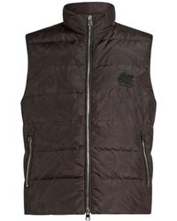 Etro - Jassen ,Veelkleurig ,Polyester Donzen Jas Met Paisleyprint - Lyst