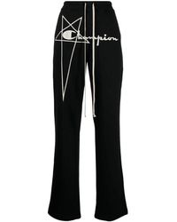 Rick Owens - Broeken ,Zwart ,Katoen Champion Edition Dietrich Lounge Broek - Lyst