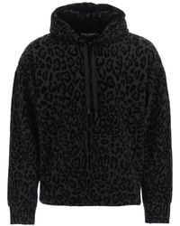 Dolce & Gabbana - Kapuzenpullover mit Leopardenmuster - Lyst