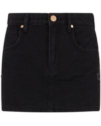 Roberto Cavalli - Denim Minirok Met Slangenborduursel - Lyst