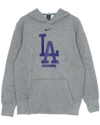 Nike - Herenhoodie Mlb Logo Therma Performance Pullover Hoodie Losdod Donkergrijs Heather - Lyst