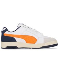 PUMA - Schoenen ,Veelkleurig ,Leer Retro Lage Sneaker Wit/Oranje - Lyst