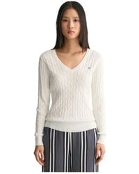 GANT - V-Neck Knitwear - Lyst