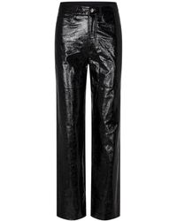 ROTATE BIRGER CHRISTENSEN - High-Rise Faux Patent Leather Broek - Lyst