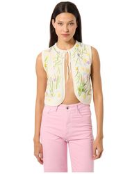 Manoush - Tops ,Veelkleurig ,Katoen Handgemaakte Bloemen Bolero Met Trekkoordkraag - Lyst