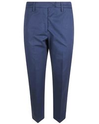 True Royal - Broeken ,Blauw ,Katoen Blauwe Katoen Elastaan Broek - Lyst