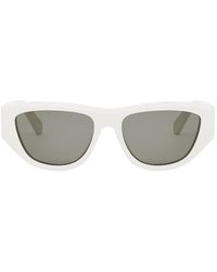 Celine - Monochrom large sonnenbrille,stilvolle cat-eye sonnenbrille elfenbein/grau - Lyst