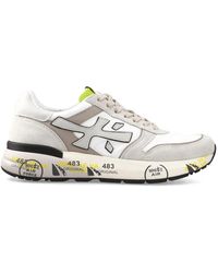 Premiata - Schoenen ,Veelkleurig ,Leer Witte Mick Sneakers Met Logo Patch - Lyst