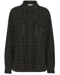 Gestuz - Oversized hemd schwarz braun kariert - Lyst