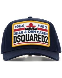DSquared² - Accessoires ,Blauw ,Katoen Cotton Baseball Cap - Lyst